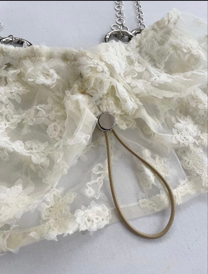 KISHIDAMIKI - チェーンブラ（レースホワイト）