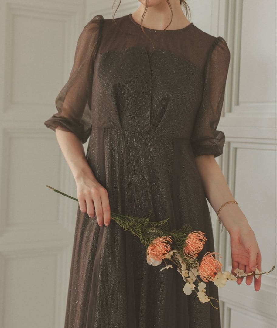 Dorry Doll ビスチェ風トップス ラメチュールワンピース