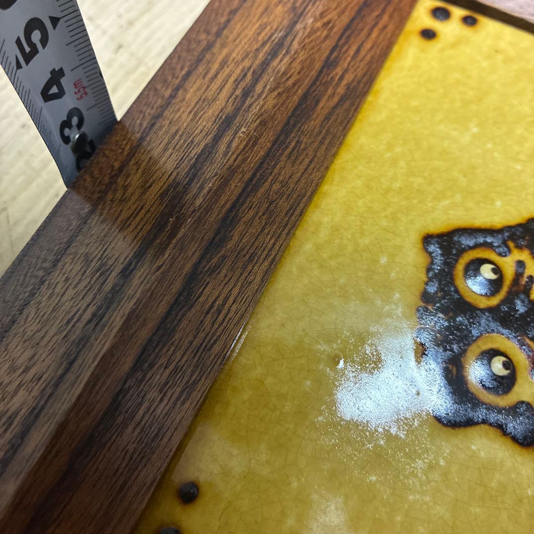 舩木研兒 船木研児　陶板 スリップウェア 民藝 フクロウ