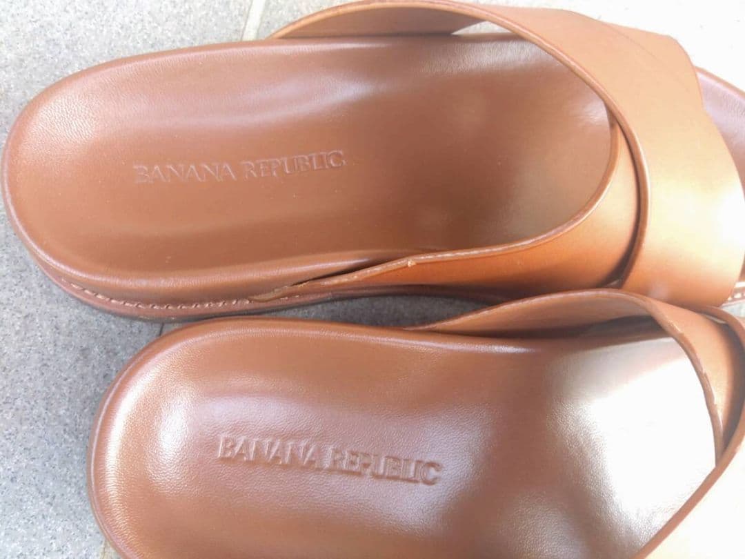 BANANA REPUBLIC メンズサンダル レザースライドサンダル　Lサイズ