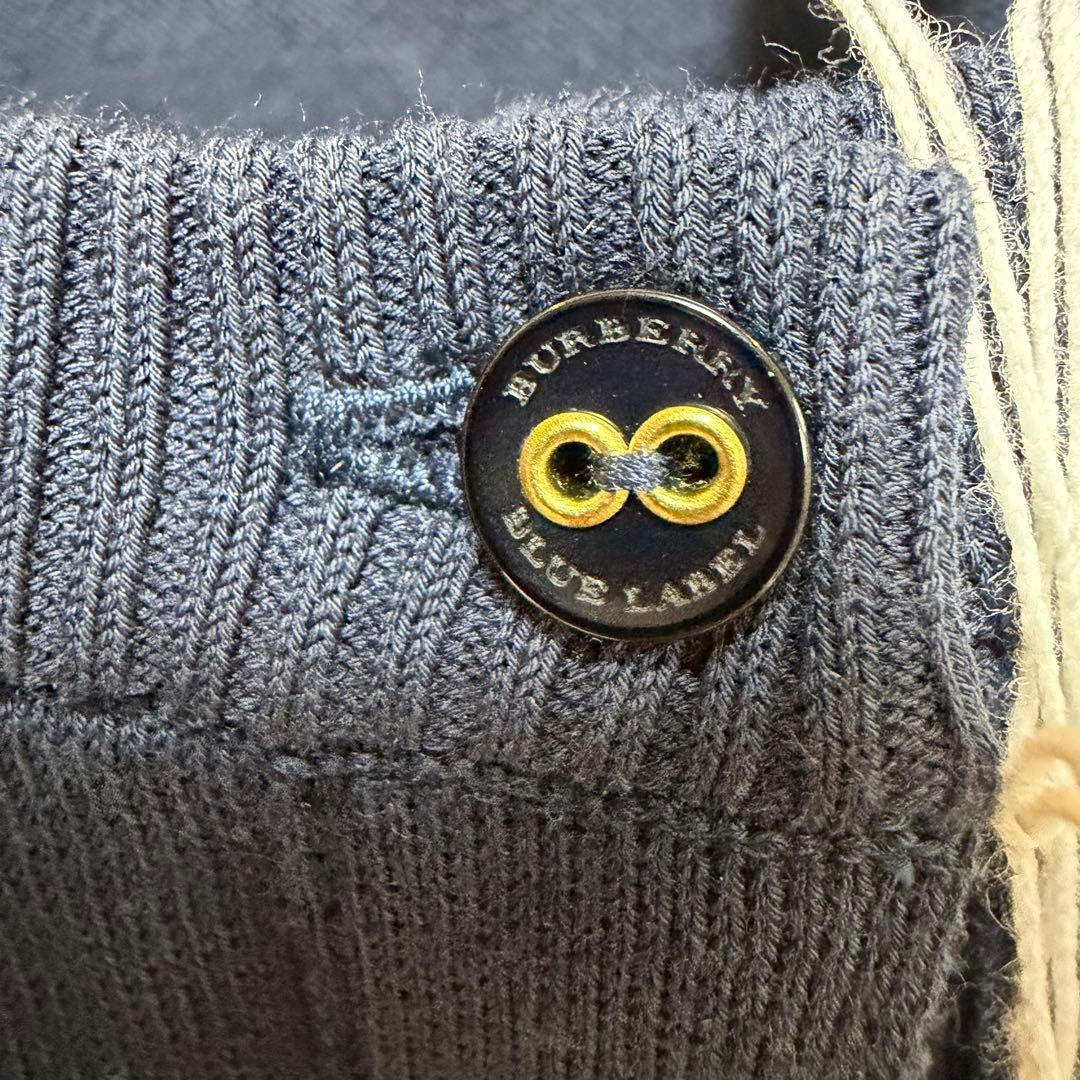 タグ付き新品未使用バーバリーブルーレーベル カーディガン 薄手コットン ネイビー