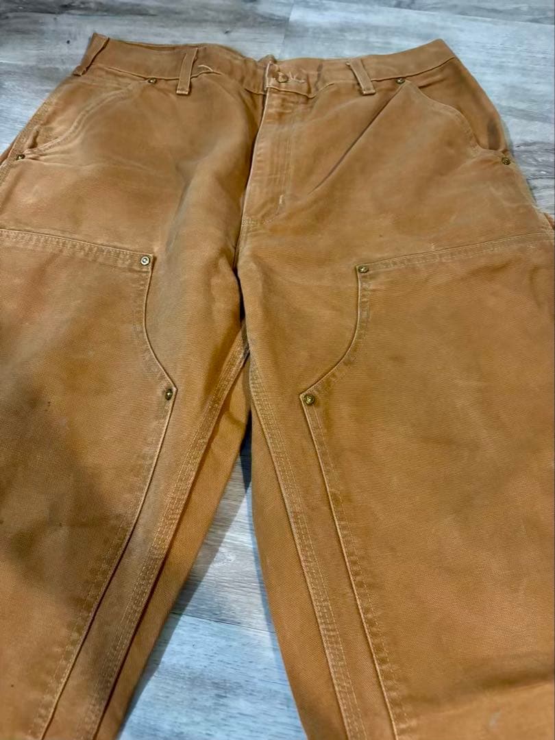 376 Carhartt B01 ダブルニー USA製 ブラウン