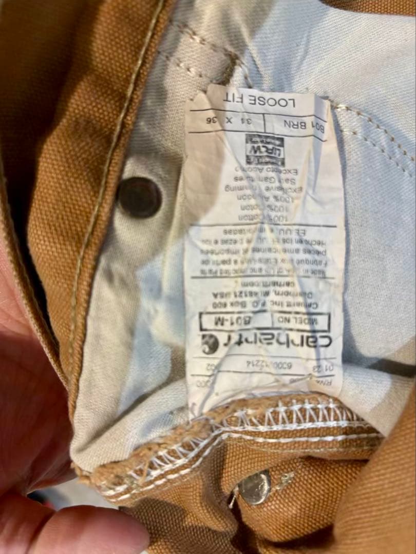 376 Carhartt B01 ダブルニー USA製 ブラウン