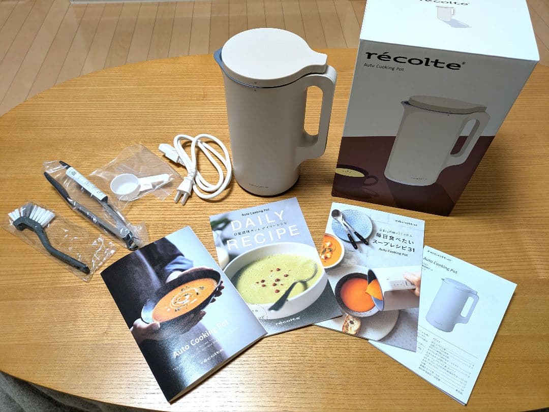 recolte 自動調理ポット レシピ3冊トング付