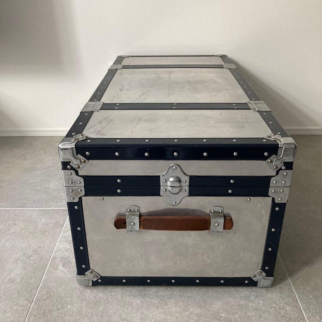 ヴィンテージ 大型トランク 船舶トランク インダストリアル 収納 ローテーブル