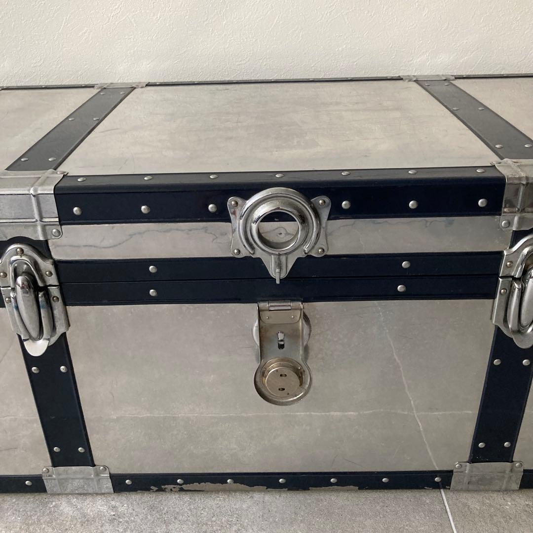 ヴィンテージ 大型トランク 船舶トランク インダストリアル 収納 ローテーブル