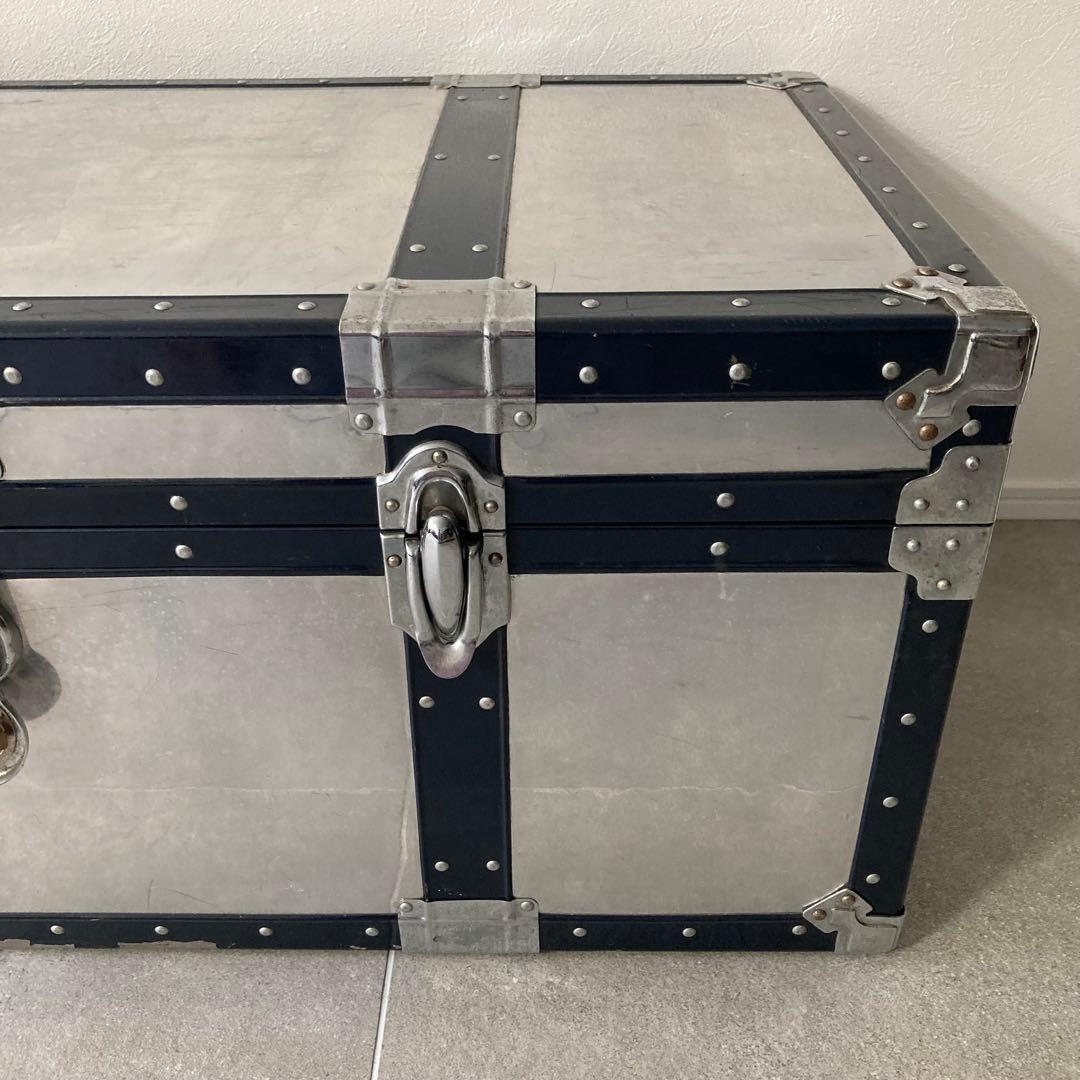 ヴィンテージ 大型トランク 船舶トランク インダストリアル 収納 ローテーブル