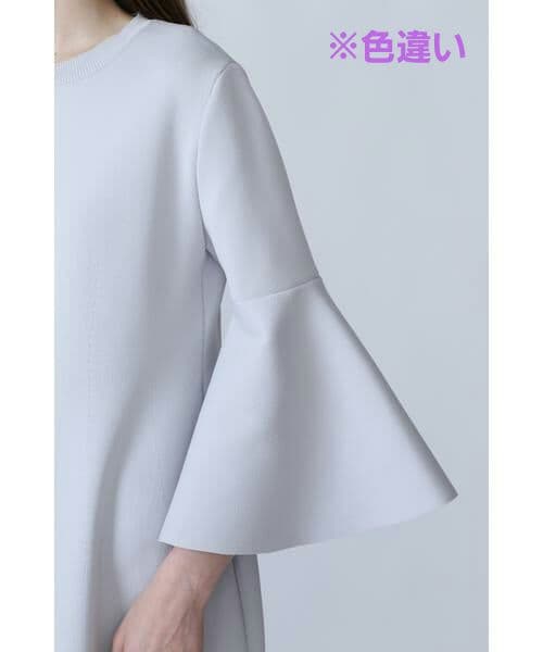 ADOREアドーア フォルムドニットワンピース フレア袖 ブラック ロング 38