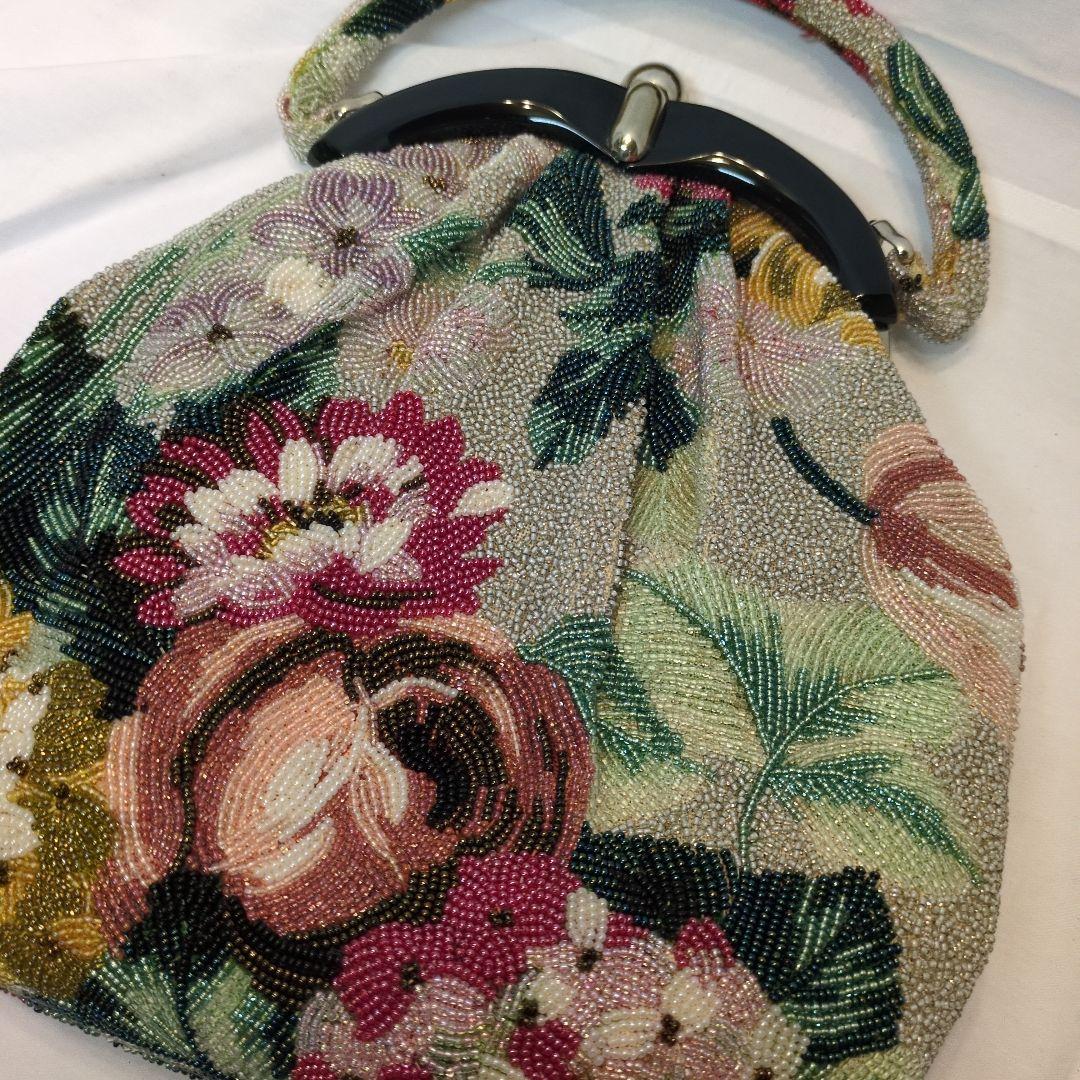セール【超美品】昭和レトロ 　ビーズバッグ　高級品　パーティーバッグ　年代物