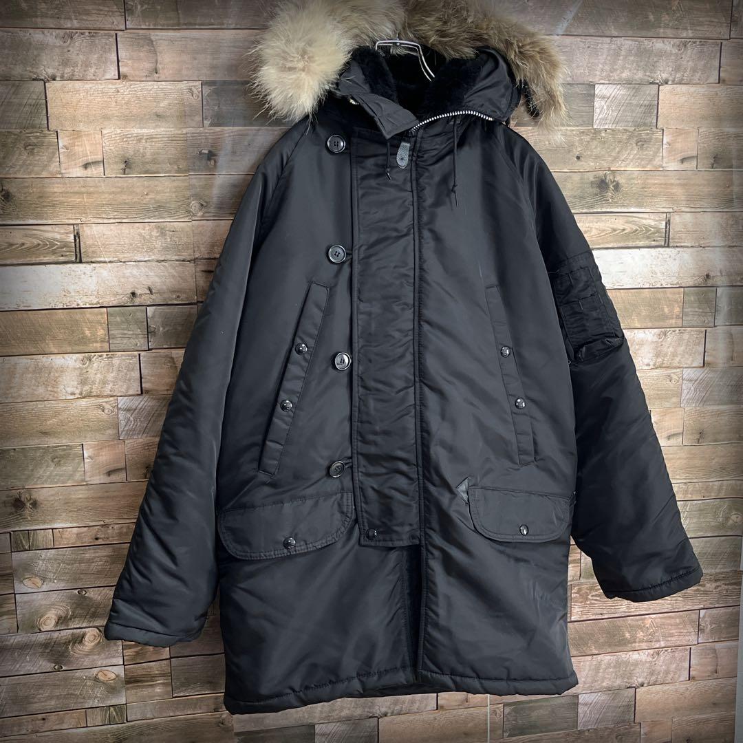 SPIEWAX フライトジャケット N3B ファ ナイロン USA製 ブラック