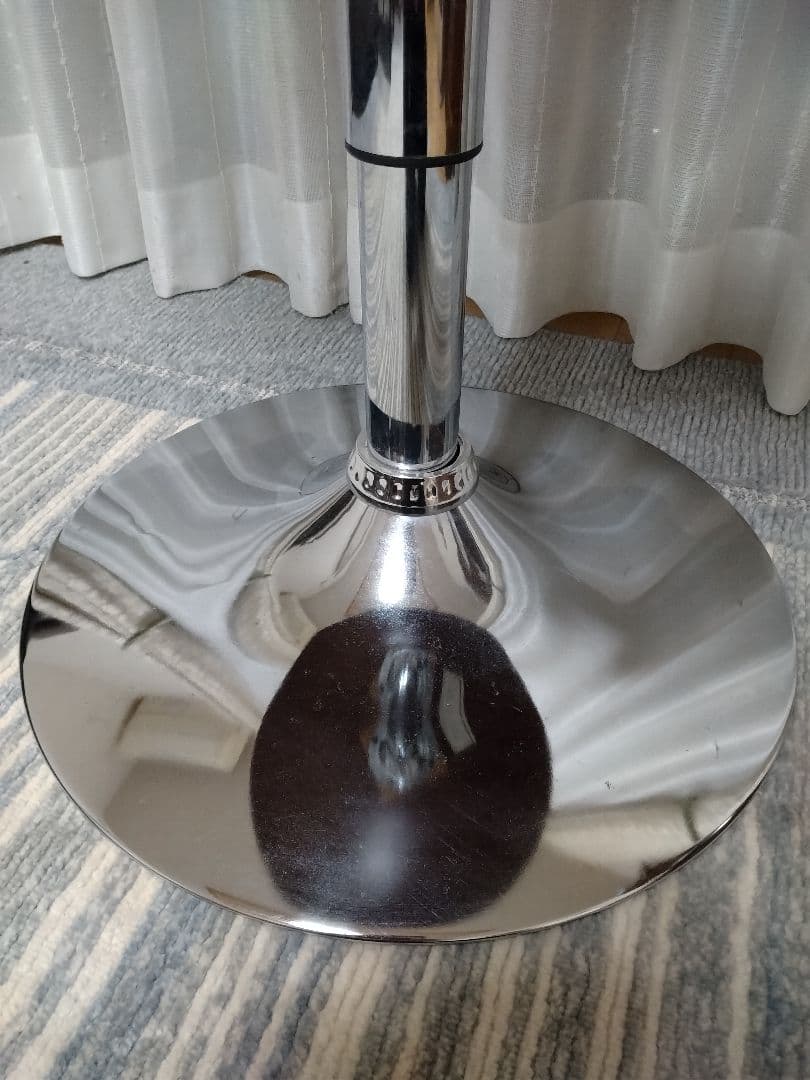 カウンターテーブル　丸　高さ調整　天板回転　ブラウン