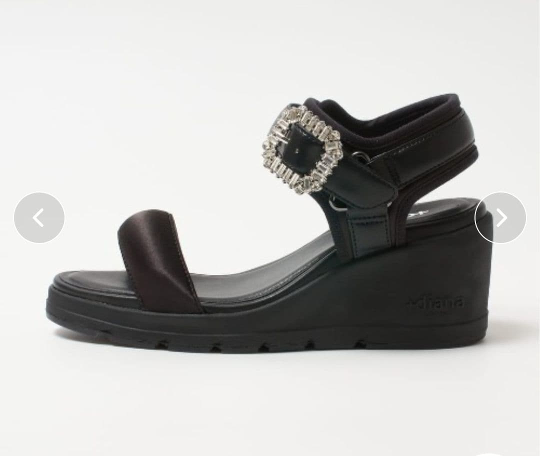 【試着のみ】プラスダイアナ　6cmヒールアップサンダル　ブラック