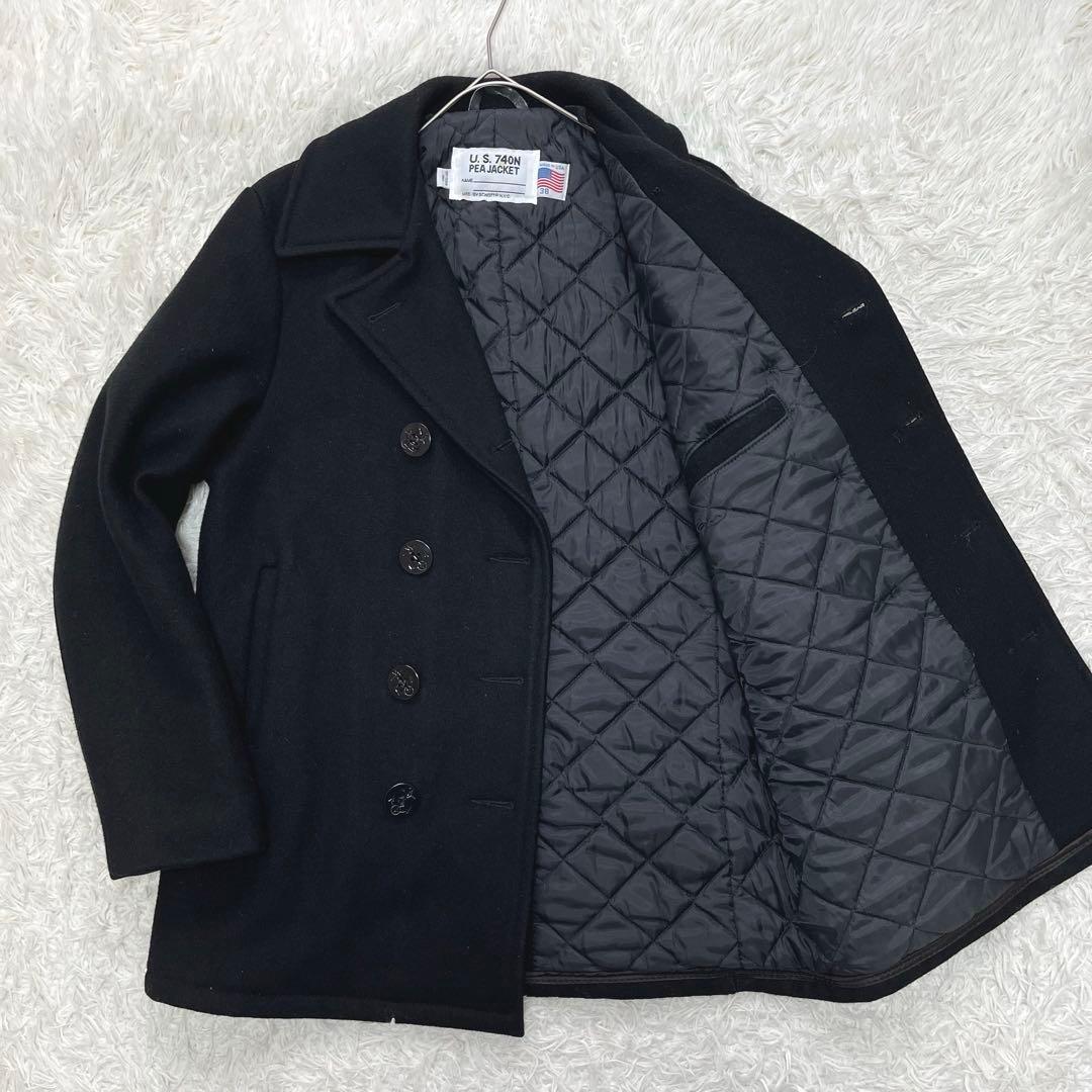 美品✨ショット U.S. 740N ピーコート キルティング ウール 38 M