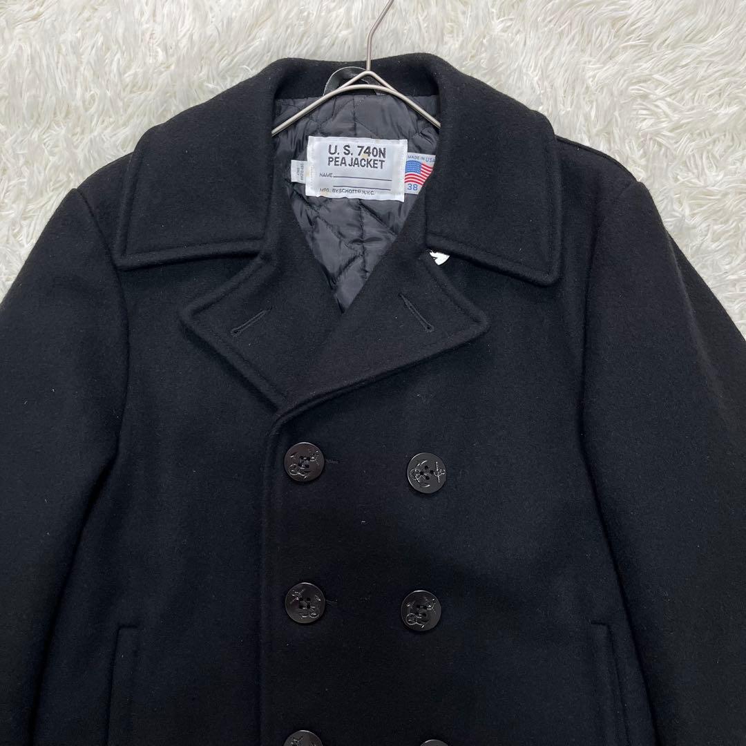 美品✨ショット U.S. 740N ピーコート キルティング ウール 38 M