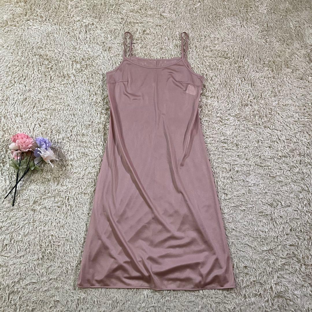 美品　アナイ　現行　ドット柄　シャーリング　ロング　シフォン　フレアワンピース