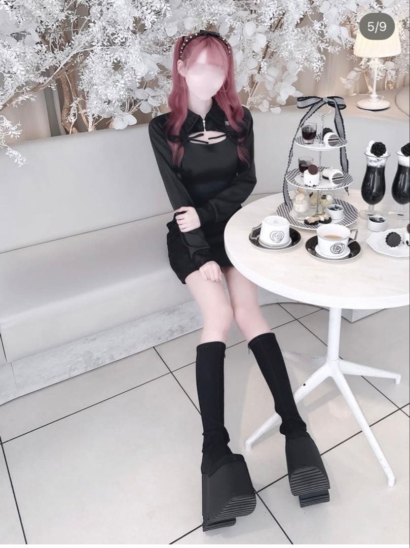 Honeymew ハニーミュウ レーススウェットタイトワンピース