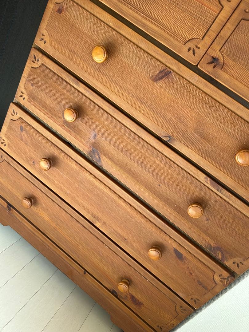 今村家具工芸 木製チェスト 6引き出し ナチュラルウッド