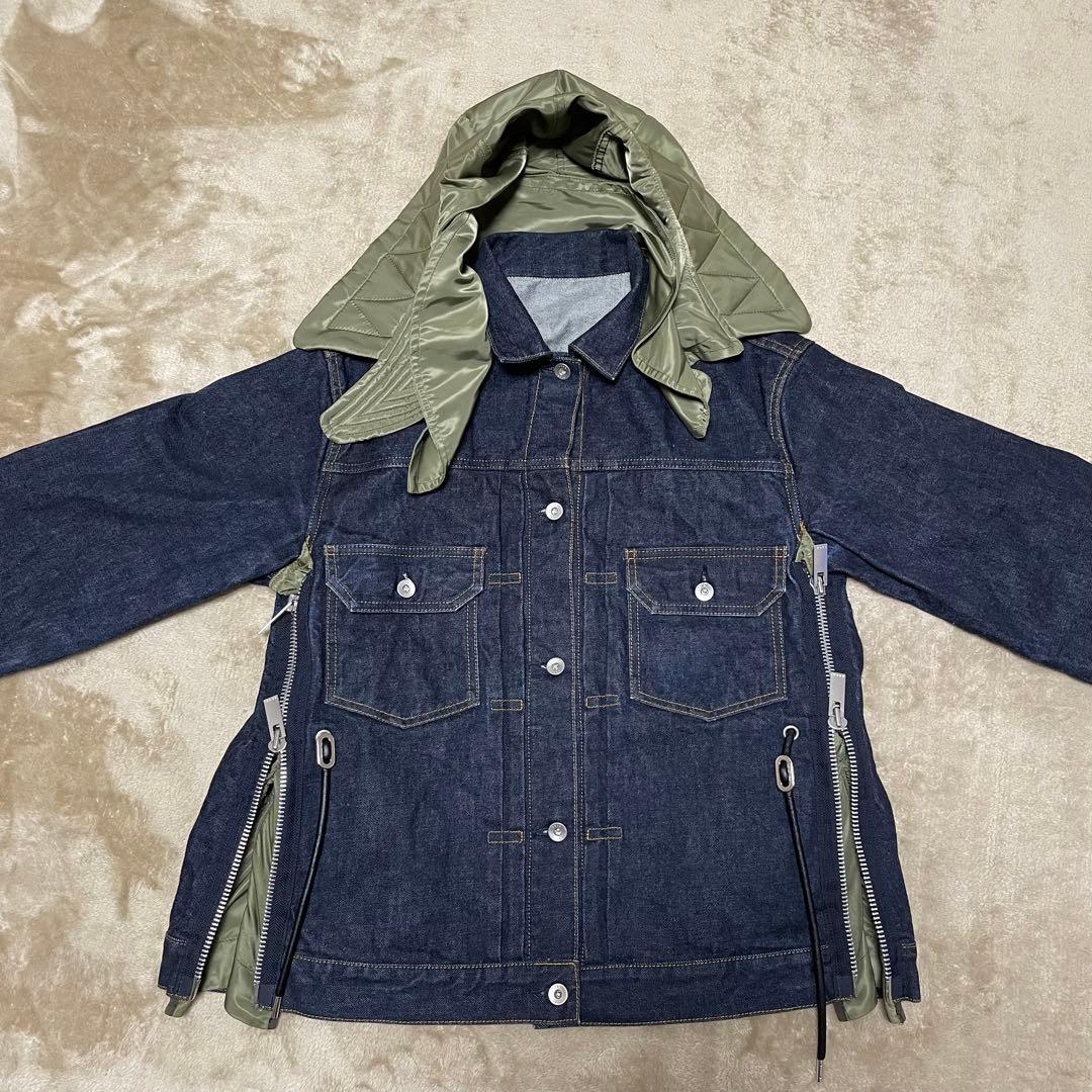 【19AW】sacai ナイロン ドッキング デニムジャケット