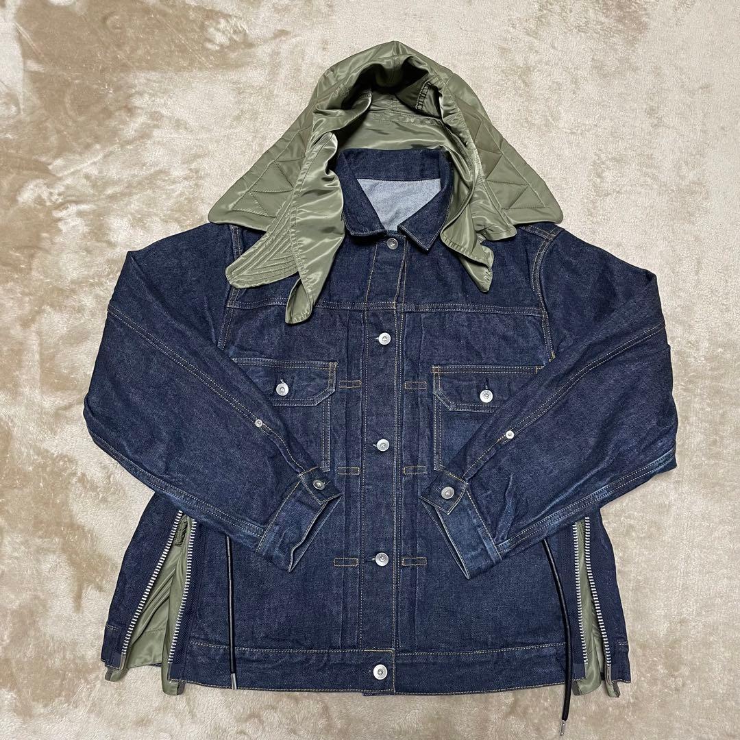 【19AW】sacai ナイロン ドッキング デニムジャケット