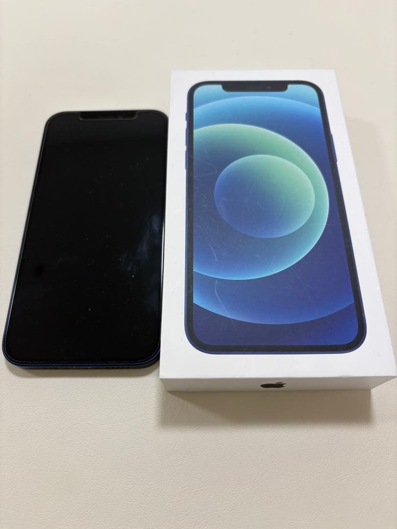 iPhone12 ブルー 64GB 本体 箱、ケーブル付き
