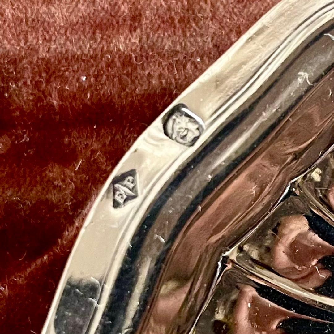 ピュイフォルカ　花リムシルバープレート　純銀　フランスアンティーク