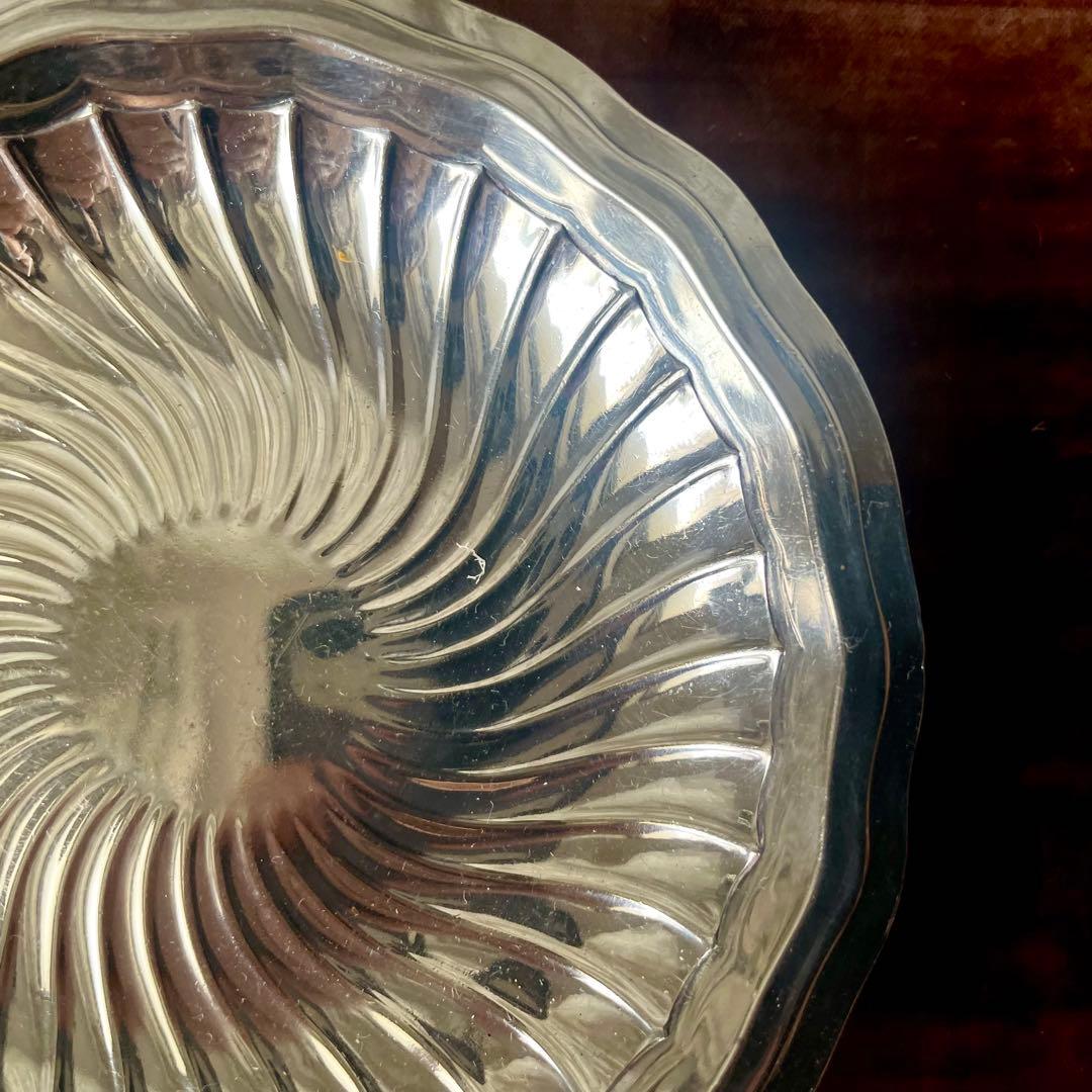 ピュイフォルカ　花リムシルバープレート　純銀　フランスアンティーク