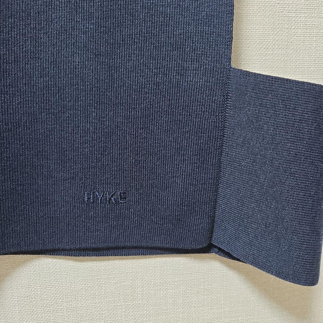 HYKE ハイク CREW NECK CROP TOP ニットベスト ネイビー