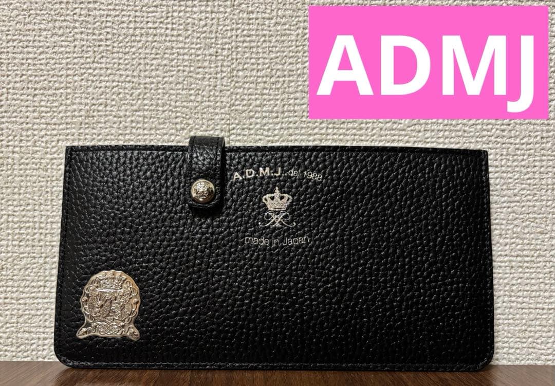 ADMJ スリムウォレット 長財布 ブラック