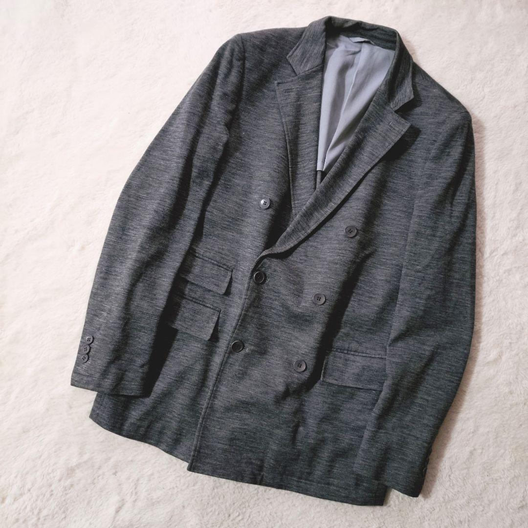 美品 Theory ダブル テーラードジャケット ストレッチ 40 グレー