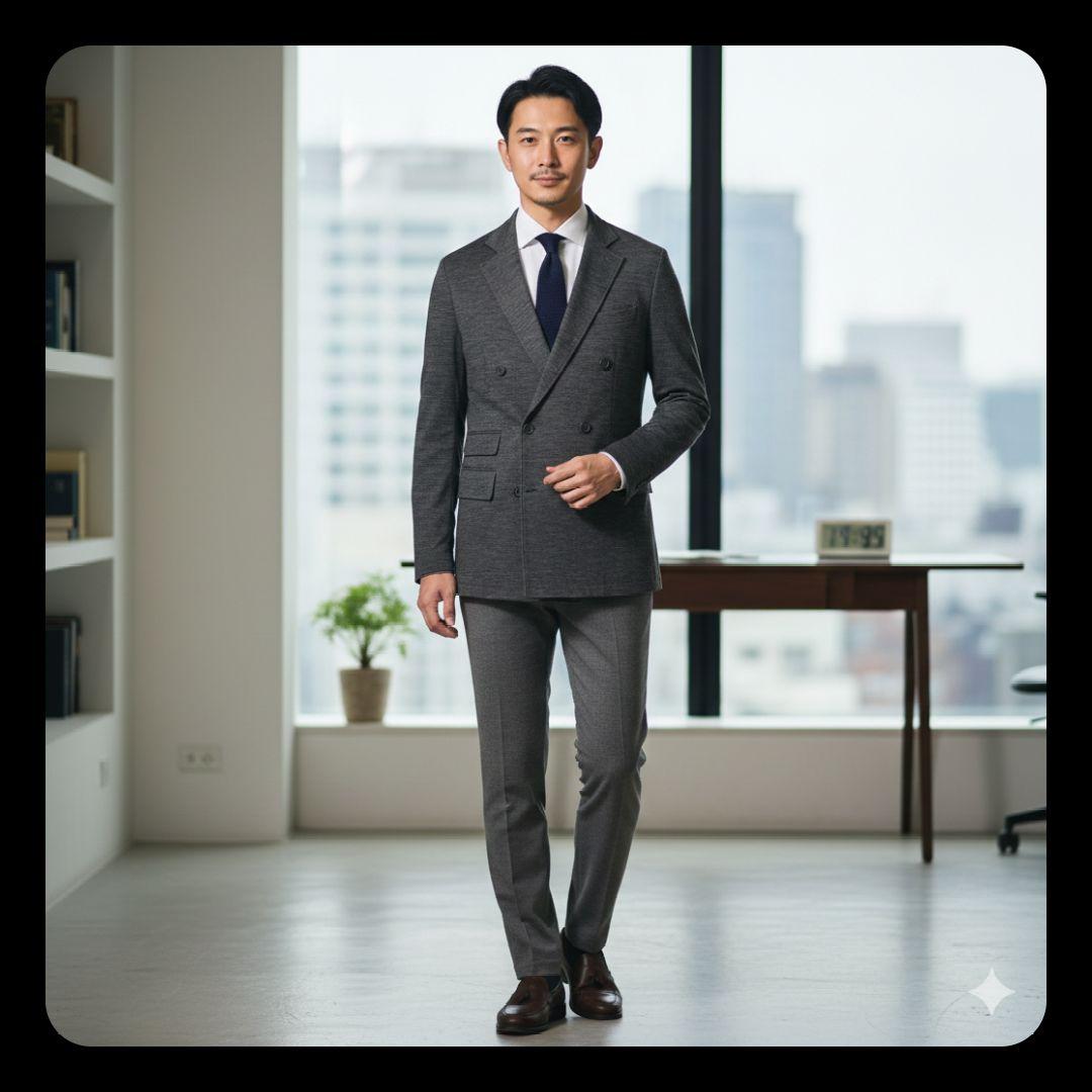 美品 Theory ダブル テーラードジャケット ストレッチ 40 グレー