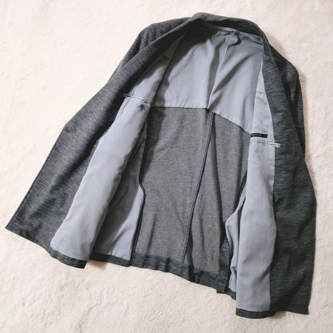 美品 Theory ダブル テーラードジャケット ストレッチ 40 グレー