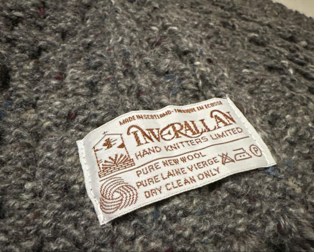 【新品同様】INVERALLAN スコットランド製ウールケーブルマフラー