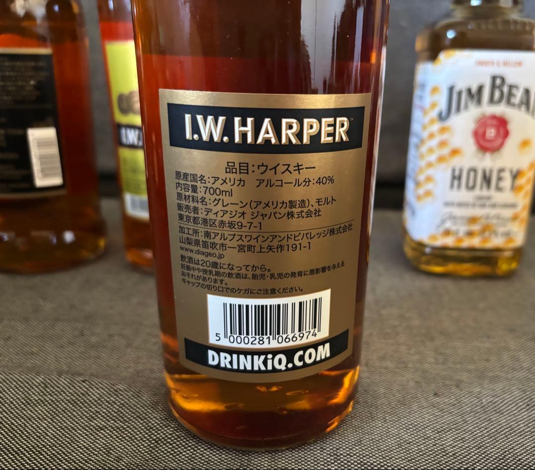 i.w.ハーパー　フォアローゼスなど　バーボンウイスキー古酒　4本セット　未開封