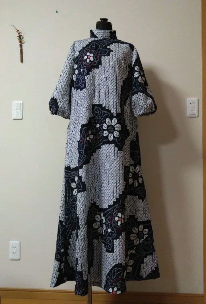 有松絞りリメイク　ワンピース　セットアップ上下