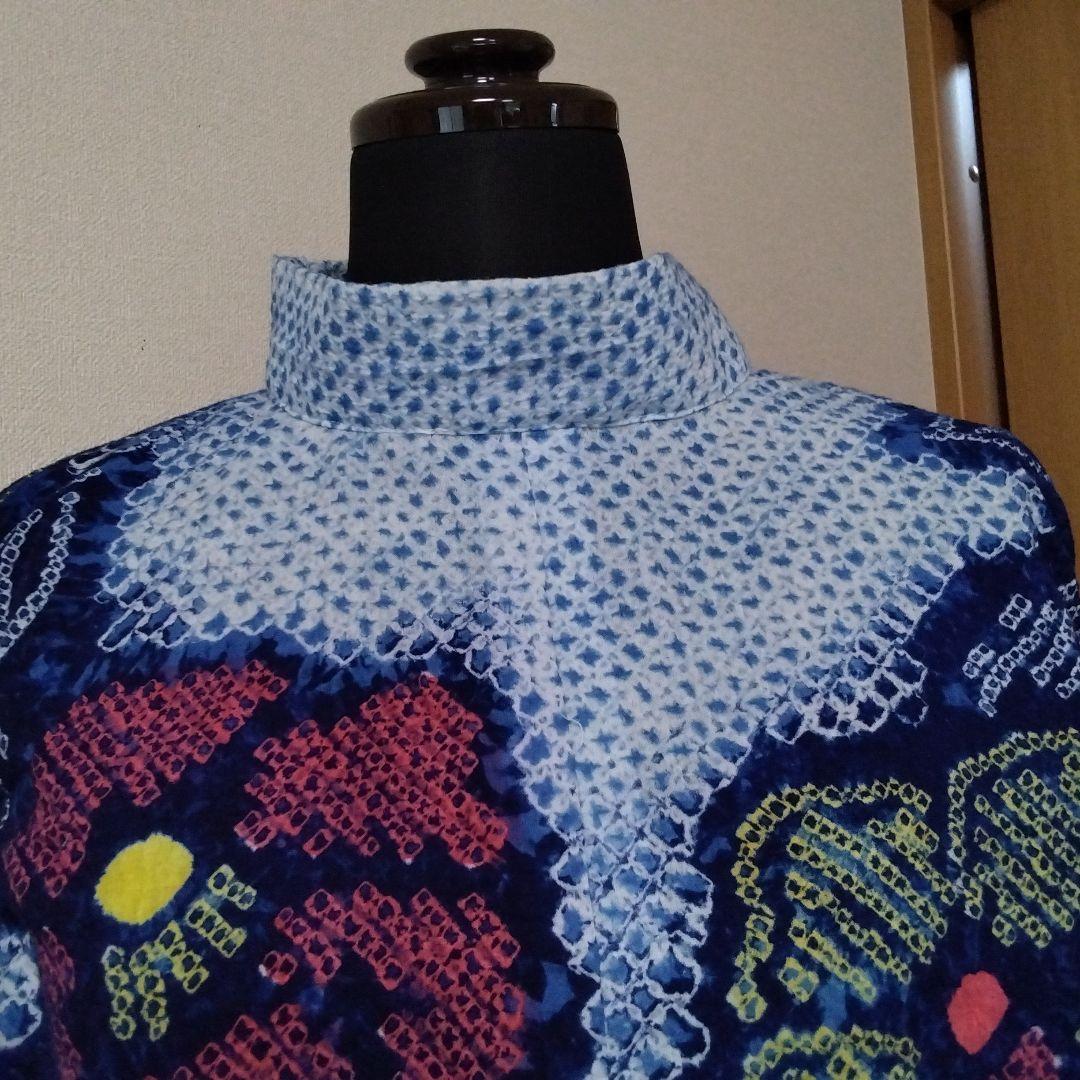 有松絞りリメイク　ワンピース　セットアップ上下