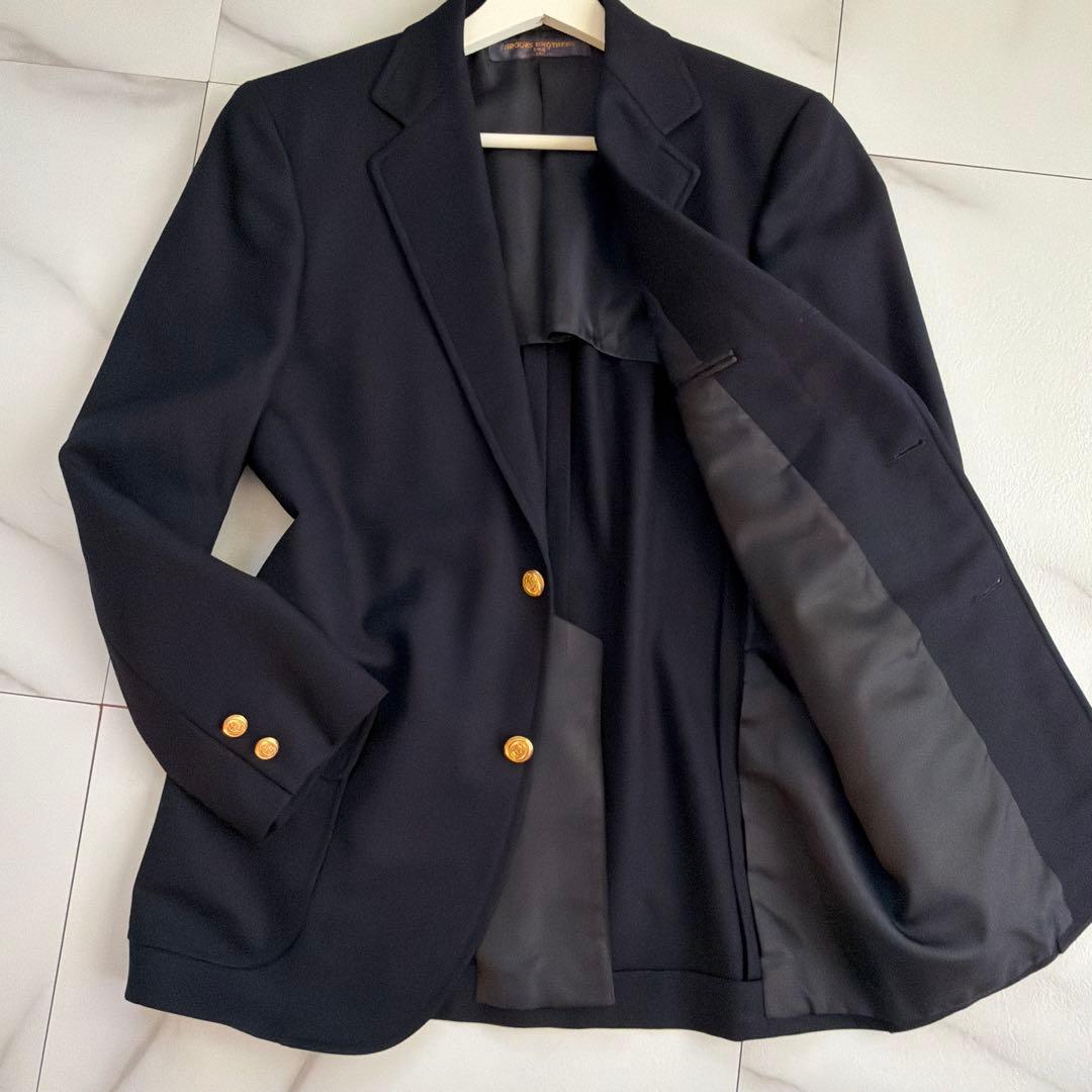 美品 BROOKS BROTHERS 紺ブレ 金ボタン テーラード ジャケット