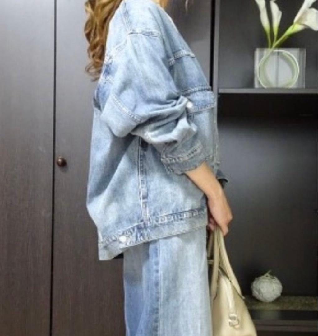 【新品未使用】カフネ　cafune Ｖネックデニムジャケット　Gジャン