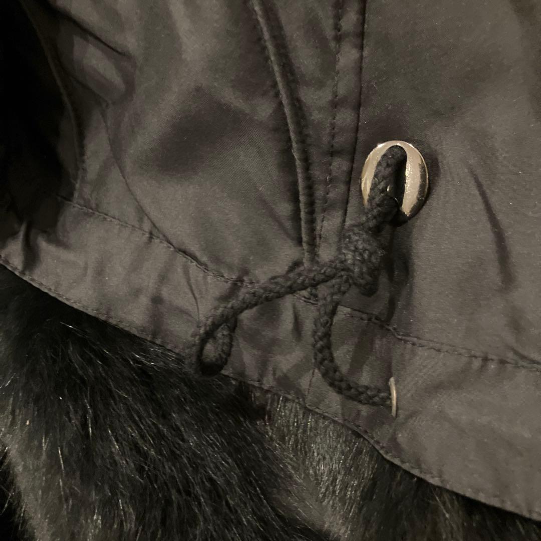 美品　総シルク&フォックスファー　リバーシブル　フード付きロングコート　高級感