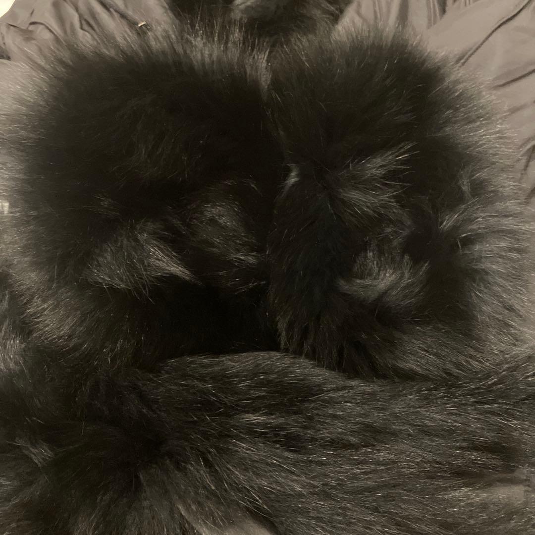 美品　総シルク&フォックスファー　リバーシブル　フード付きロングコート　高級感