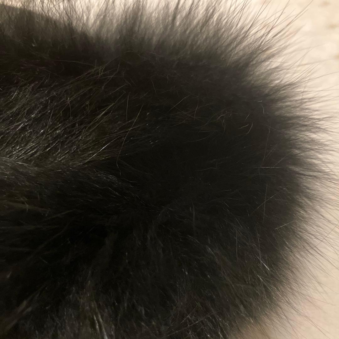 美品　総シルク&フォックスファー　リバーシブル　フード付きロングコート　高級感