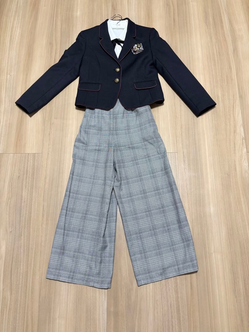 卒業式 ELLE EN NOIR ブレザー ワイドパンツ パンツスーツ 150