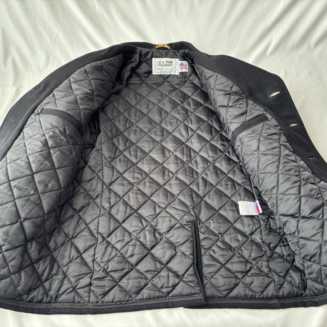 未使用・タグ付 ショット ピーコート ダークネイビー 740N ウール 40