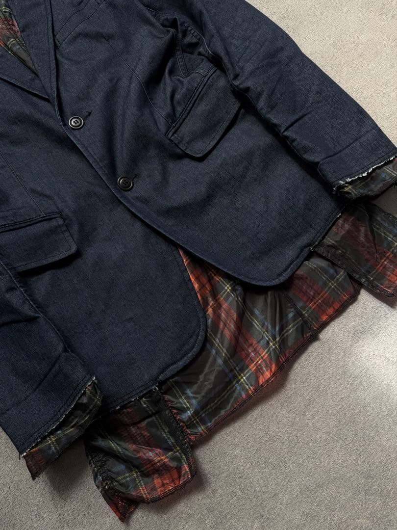 2014SSコムデギャルソン オムプリュス チェックドッキング ジャケット M