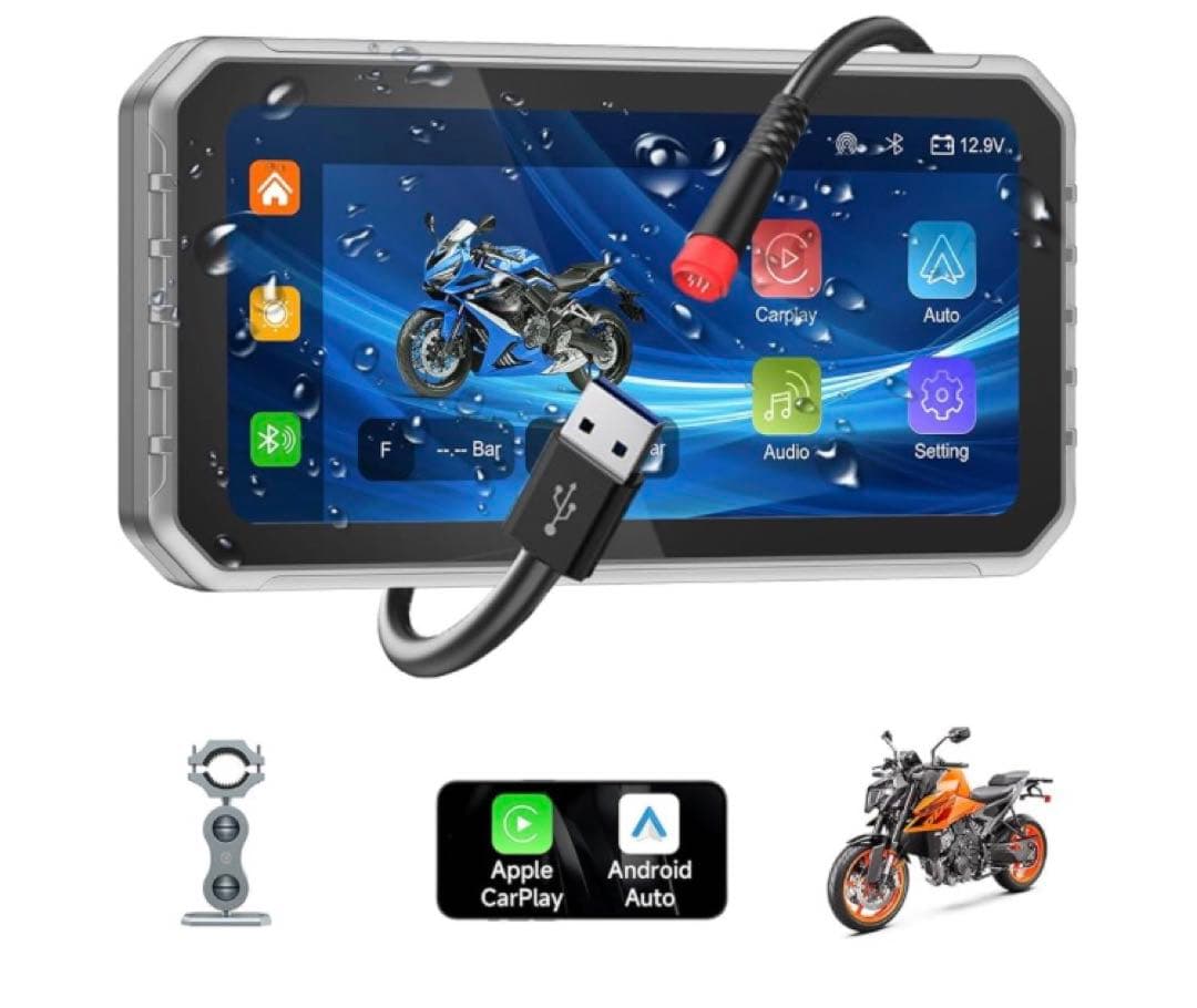 バイク スマートモニター CarPlay Android 対応 バイク用ナビ