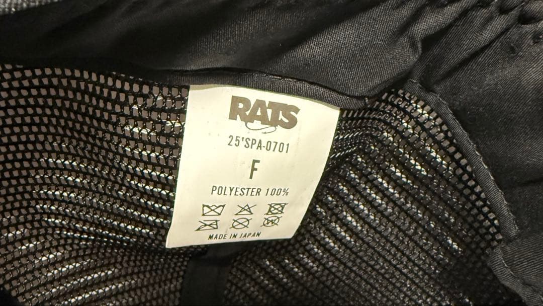 帽子 RATS WAY OF LIFE MESH CAP 25SS