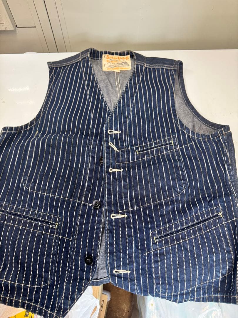 Sugar Cane ストライプベスト サイズ42