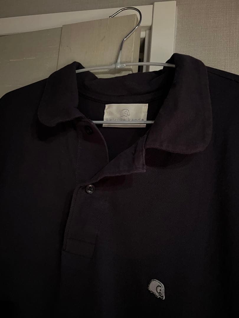 keisuke kanda リボン縫いのポロシャツワンピース 紺