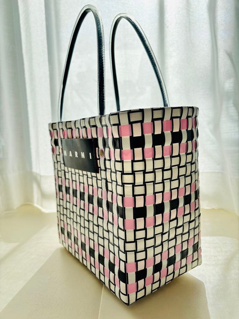 ★MARNI★ マルニ フラワーカフェ ピクニック カゴバッグ リリーホワイト