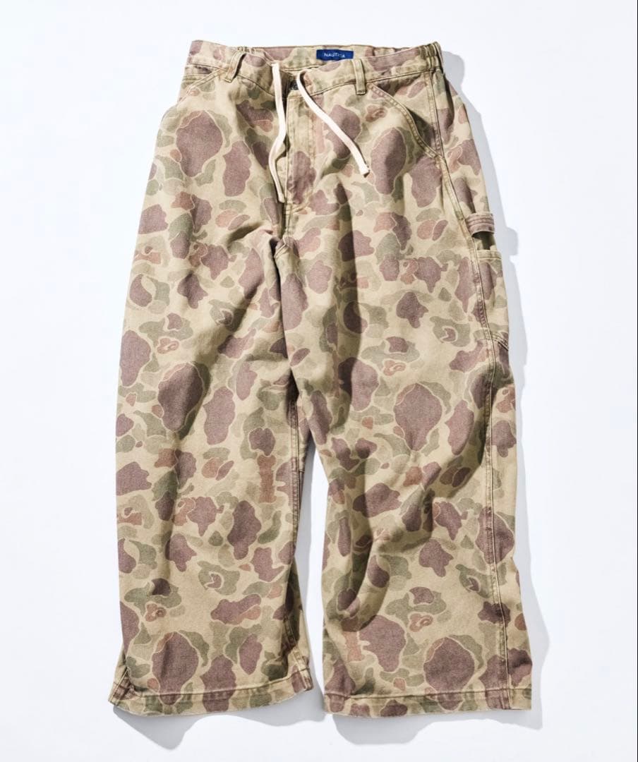 NAUTICA スーパーワイド カーブシルエット カモ柄ペインターパンツ