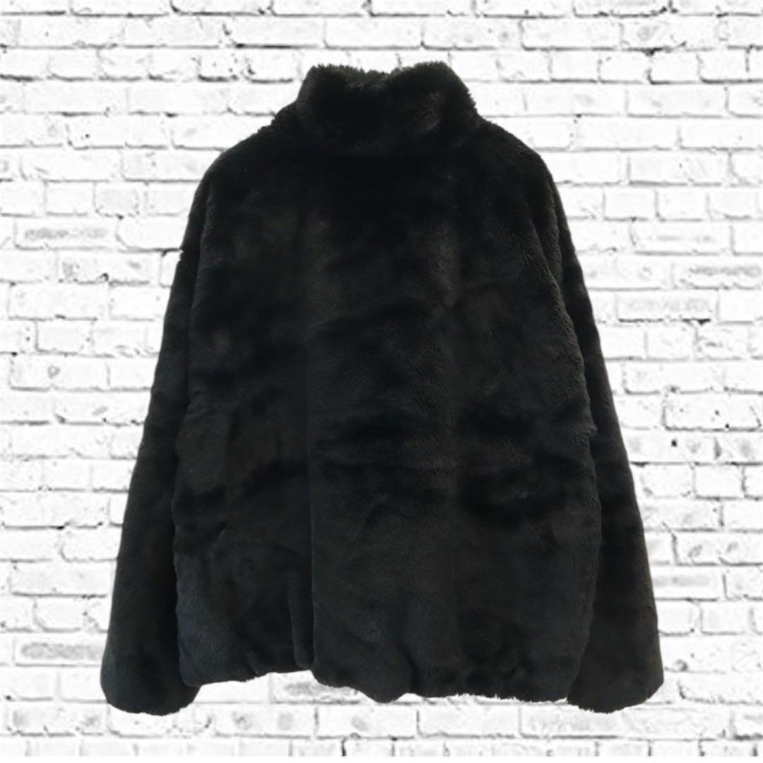 NIKE ナイキ ビッグスウッシュ ボアジャケット 黒 フェイクファー